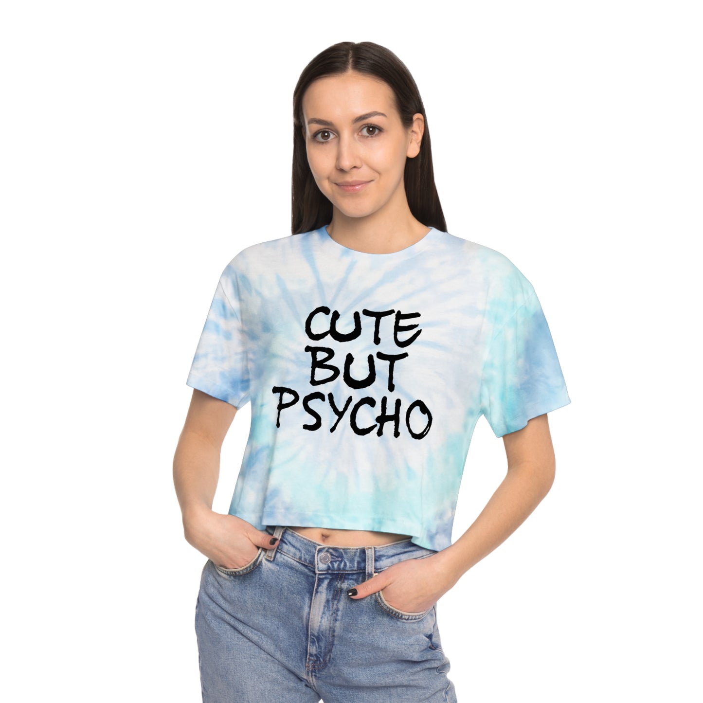 Cute But Psycho Women's Tie-Dye Crop Tee